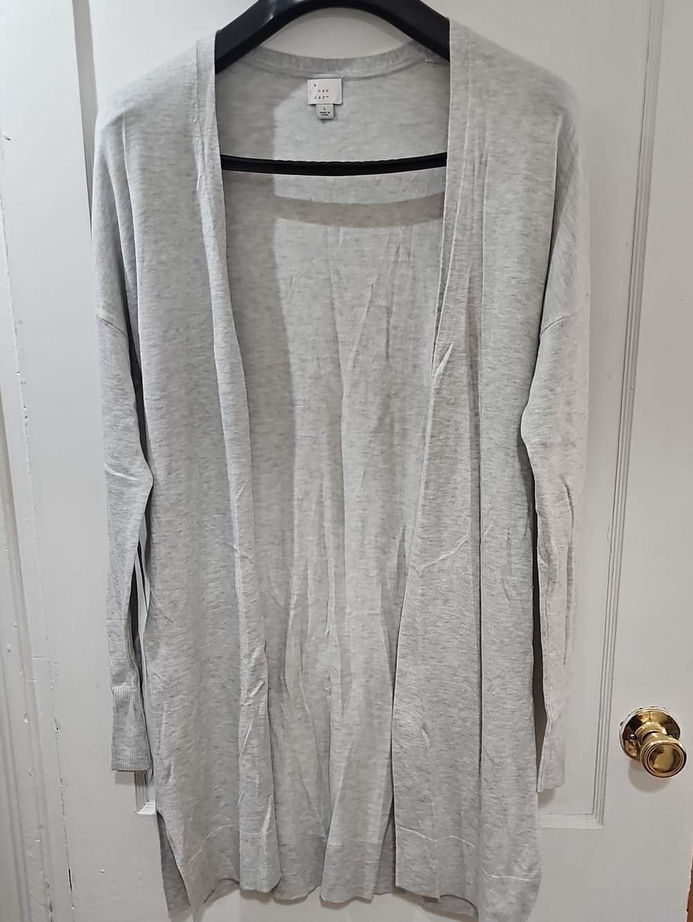 a new day Light Gray Open-Front Cardigan